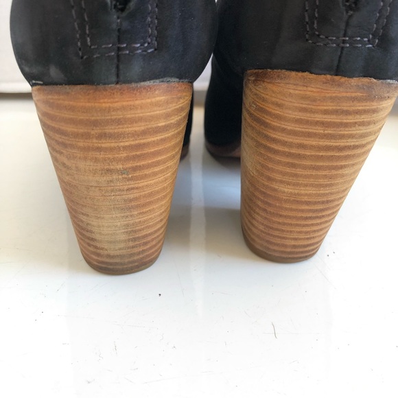 Rag & Bone Newbury black suede wood booties boots shoes - Picture 6 of 15